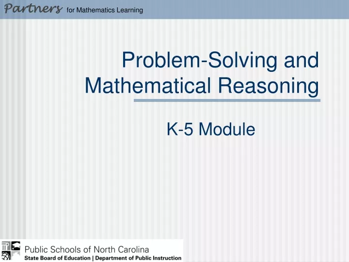 problem solving and mathematical reasoning