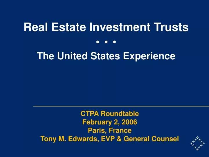 real estate investment trusts the united states