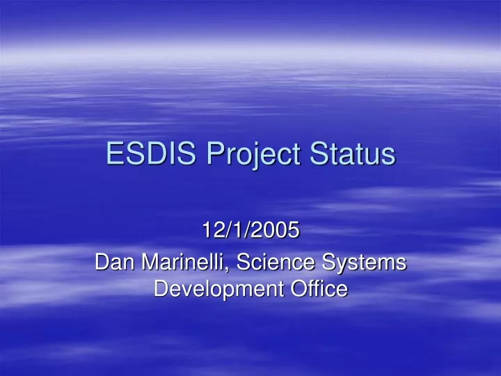 esdis project status