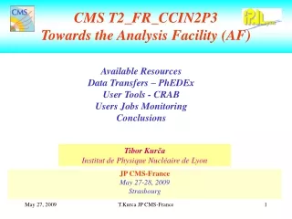 CMS T2_FR_CCIN2P3 Towards the Analysis Facility (AF)