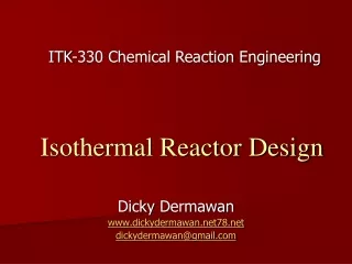 Isothermal Reactor Design