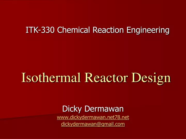 isothermal reactor design