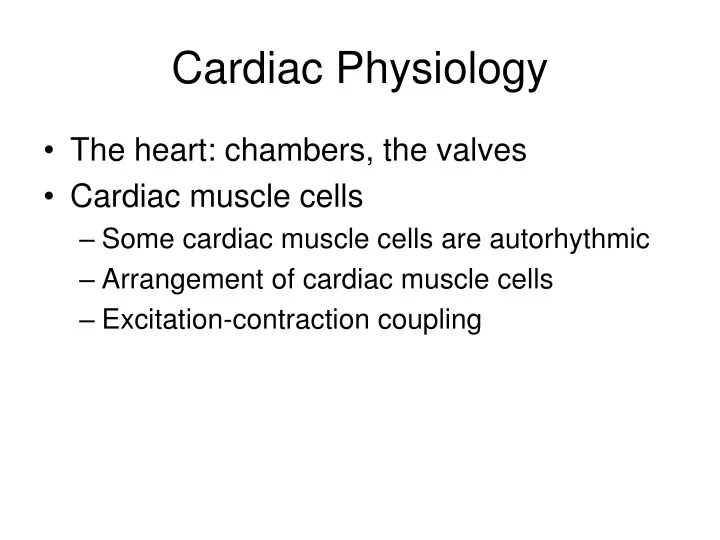 cardiac physiology