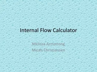 Internal Flow Calculator