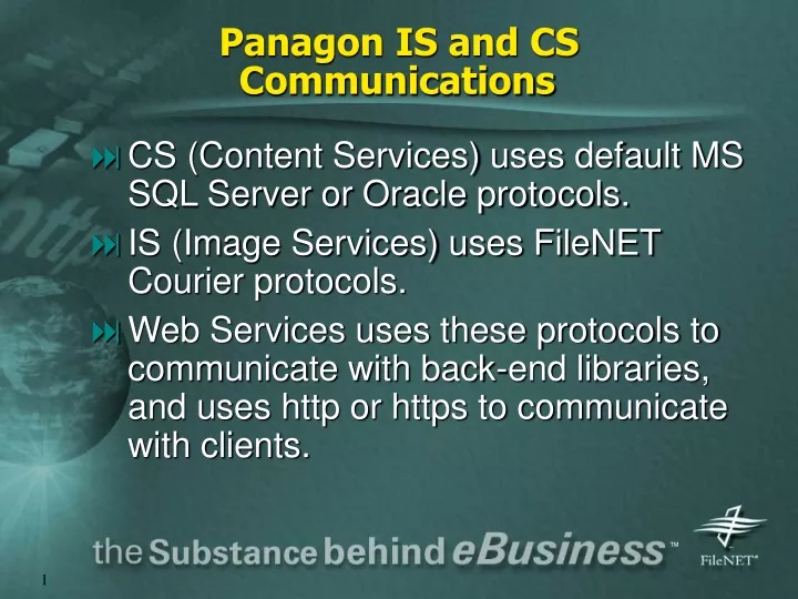 panagon is and cs communications