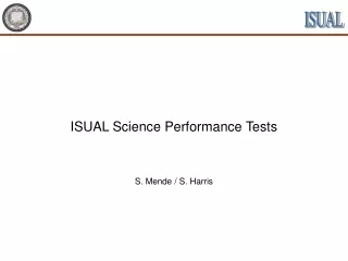 ISUAL Science Performance Tests