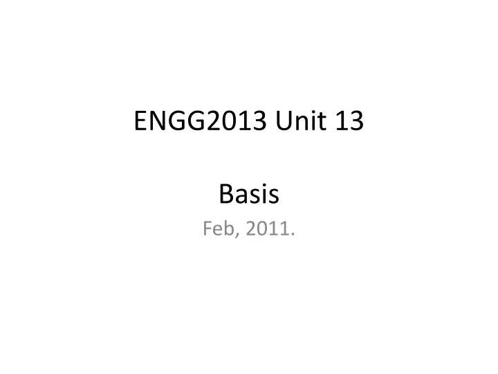engg2013 unit 13 basis