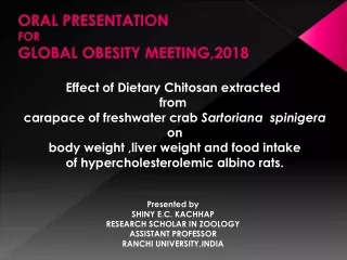 ORAL PRESENTATION  FOR GLOBAL OBESITY MEETING,2018