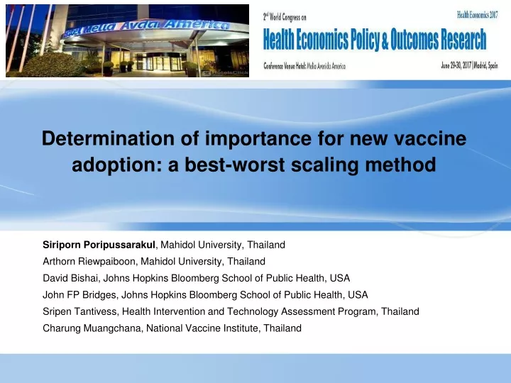 determination of importance for new vaccine adoption a best worst scaling method
