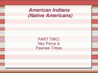 American Indians  (Native Americans) ?