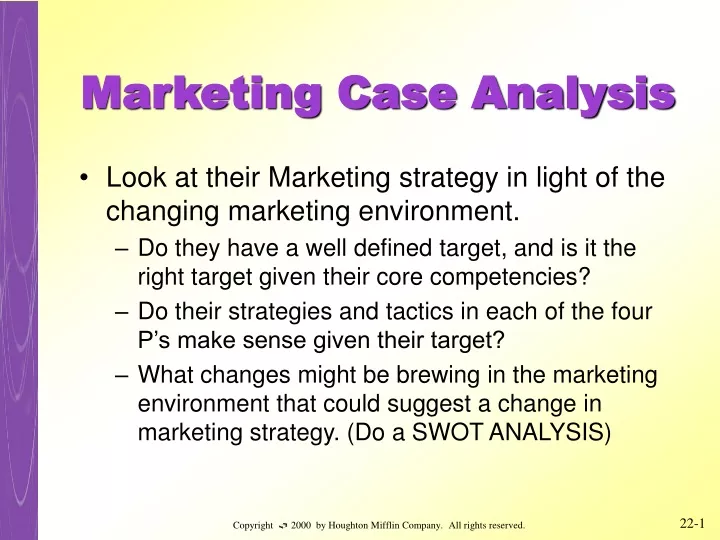 marketing case analysis