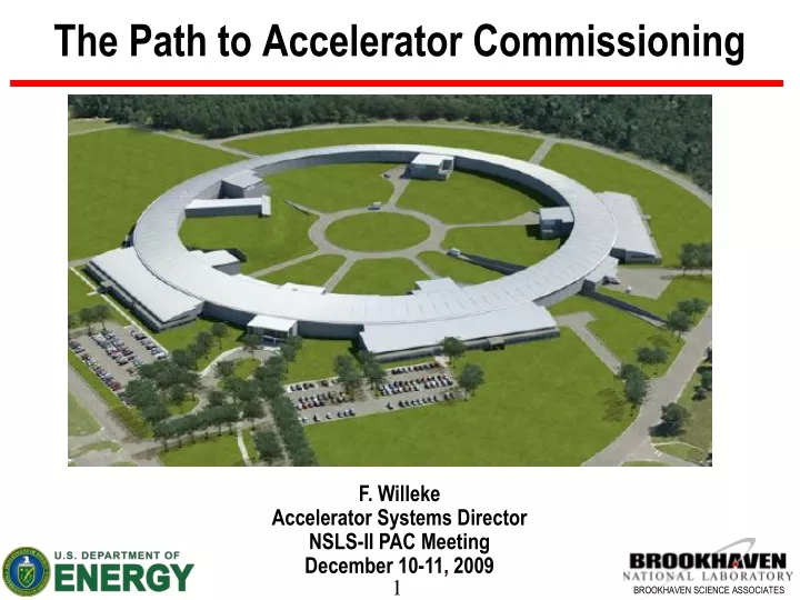 the path to accelerator commissioning