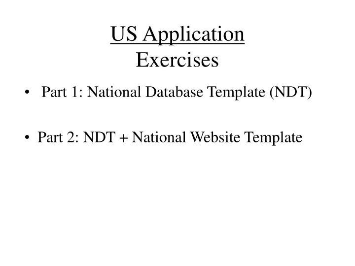 us application exercises