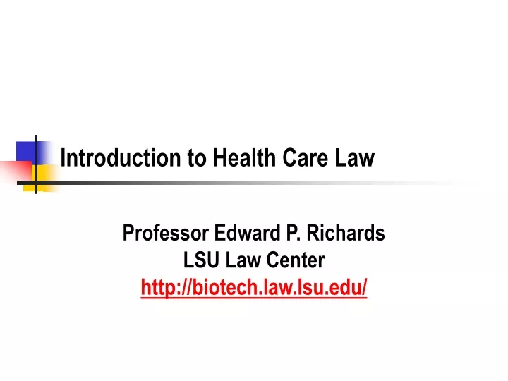 introduction to health care law