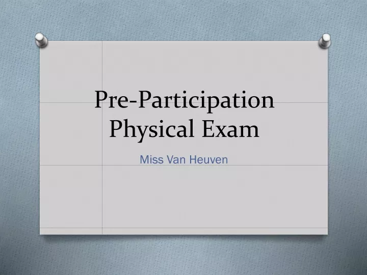 pre participation physical exam