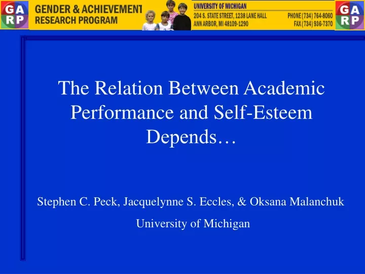the relation between academic performance