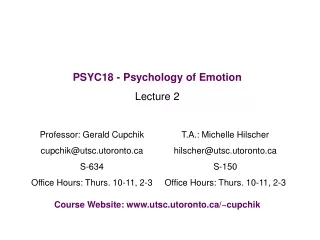 PSYC18 - Psychology of Emotion Lecture 2