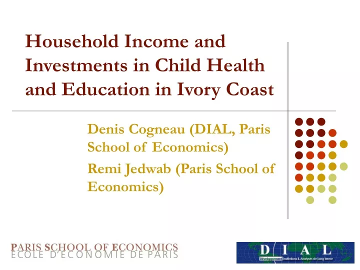 household income and investments in child health and education in ivory coast
