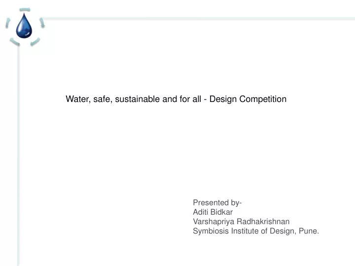 water safe sustainable and for all design