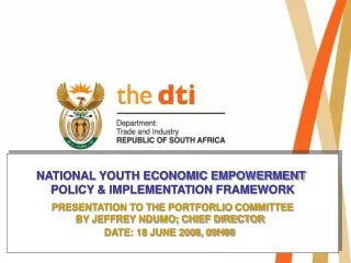 NATIONAL YOUTH ECONOMIC EMPOWERMENT  POLICY &amp; IMPLEMENTATION FRAMEWORK