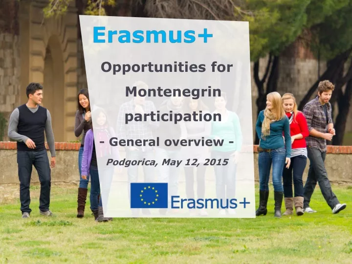opportunities for montenegrin participation