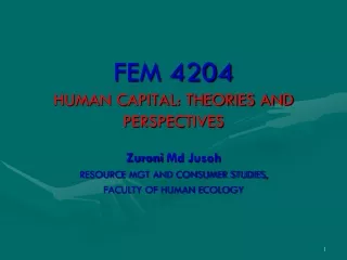 FEM 4204 HUMAN CAPITAL: THEORIES AND PERSPECTIVES