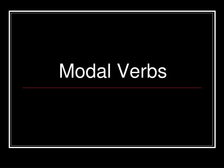 modal verbs