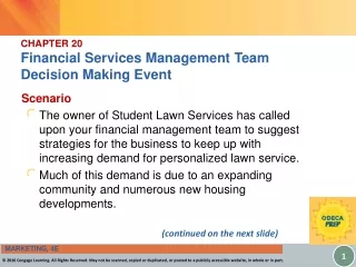 CHAPTER 20 Financial Services Management Team  Decision Making Event