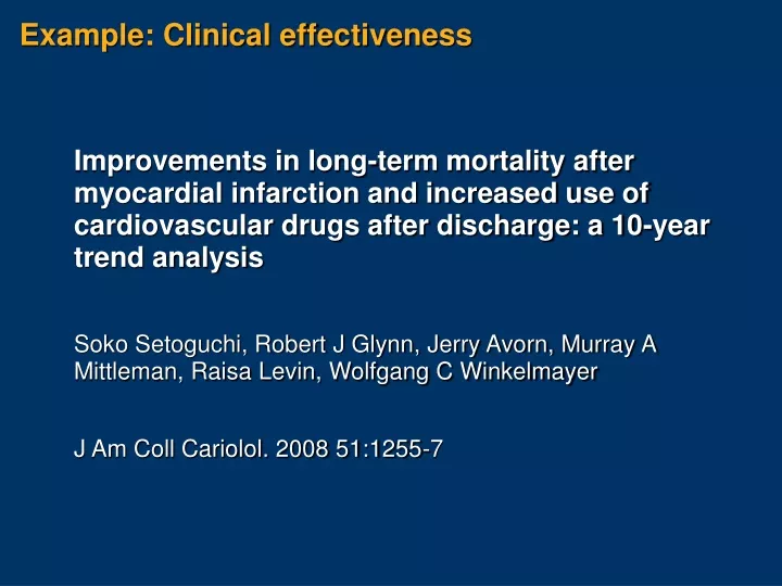 example clinical effectiveness