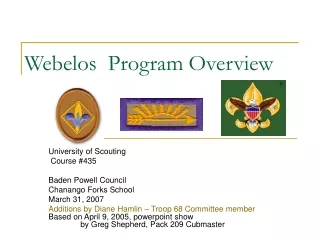Webelos  Program Overview