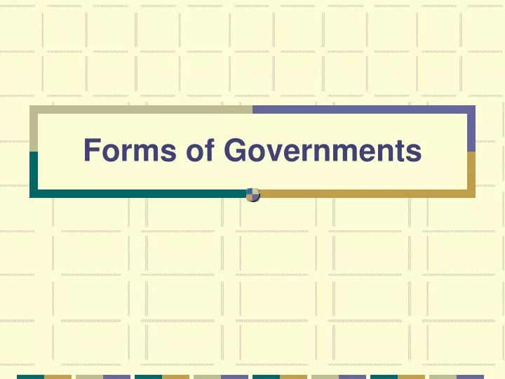 forms of governments