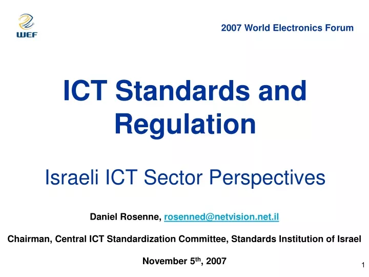 ict standards and regulation israeli ict sector perspectives