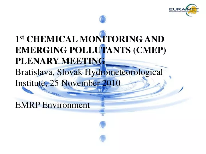 1 st chemical monitoring and emerging pollutants