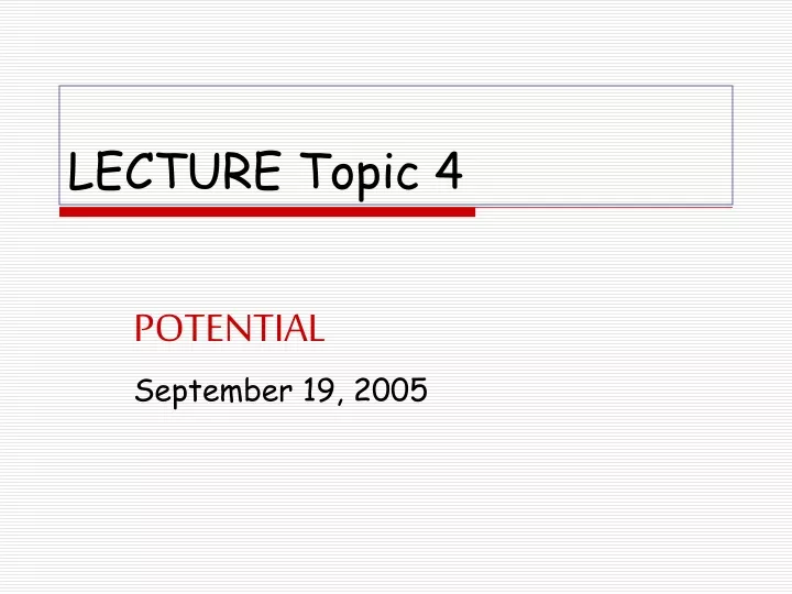 lecture topic 4