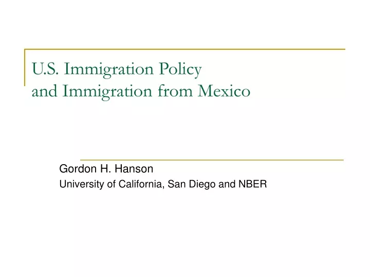 u s immigration policy and immigration from mexico