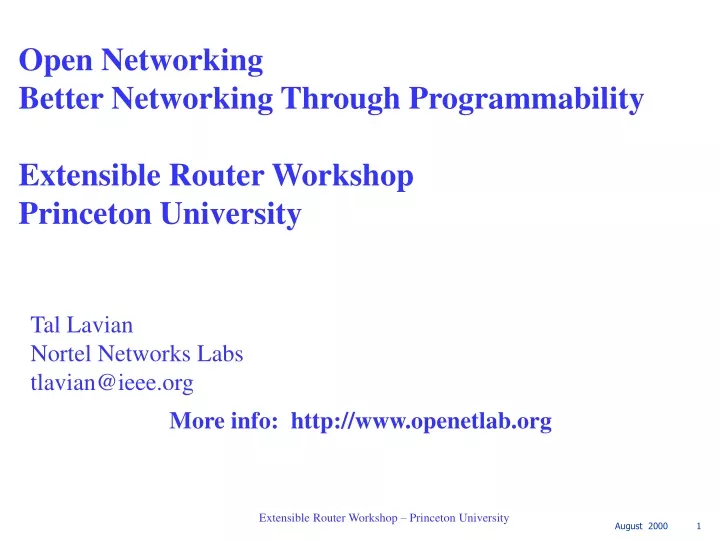 open networking better networking through