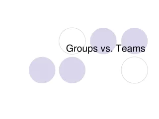 Groups vs. Teams