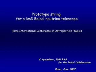 Prototype string  for a km3 Baikal neutrino telescope