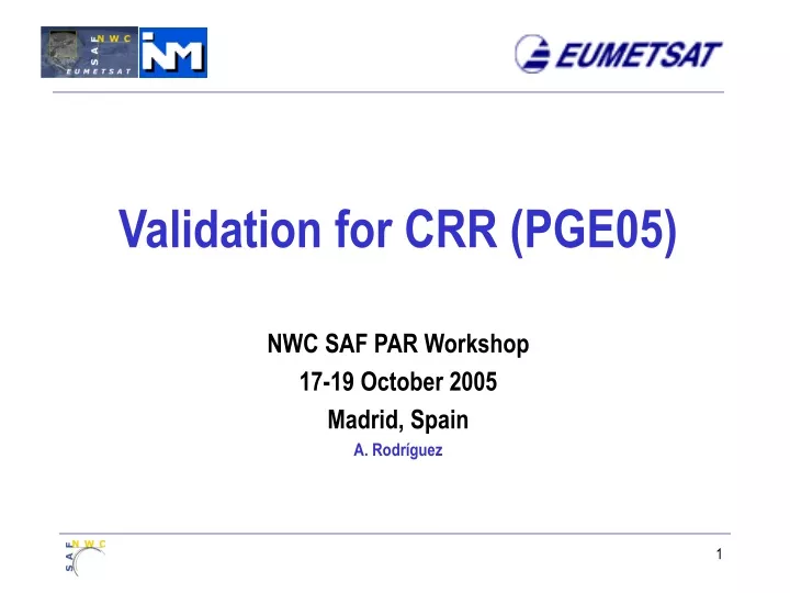 validation for crr pge05