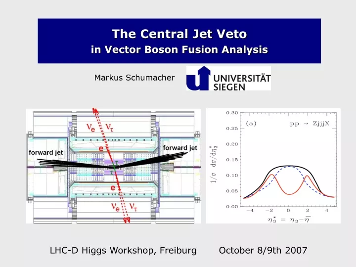 the central jet veto in vector boson fusion analysis