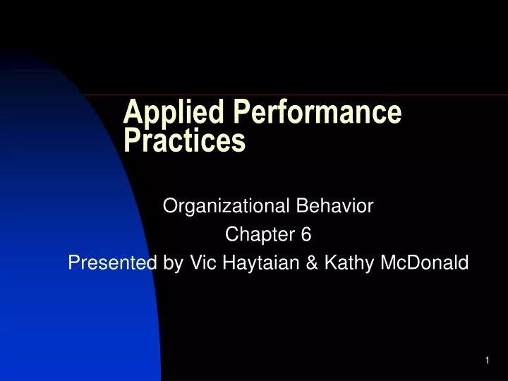 applied performance practices