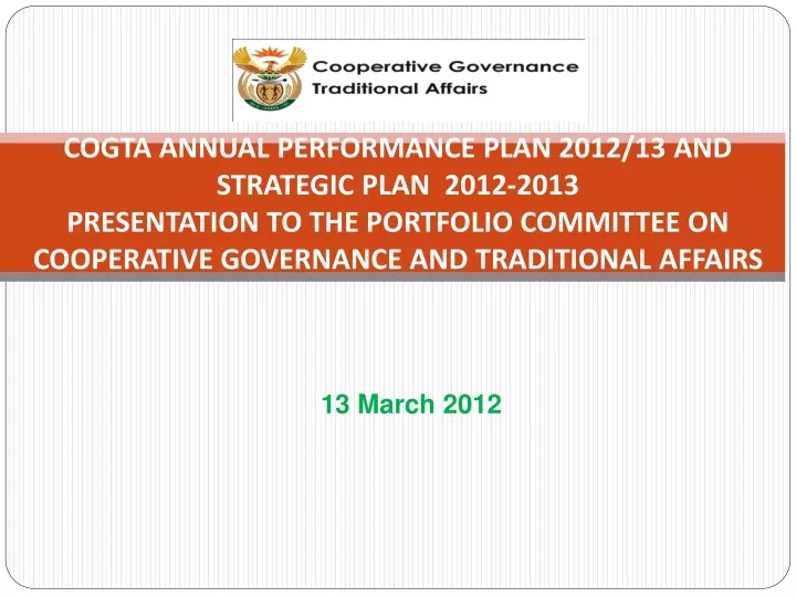 cogta annual performance plan 2012