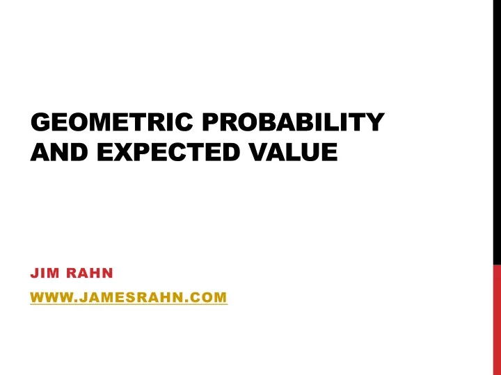 geometric probability and expected value