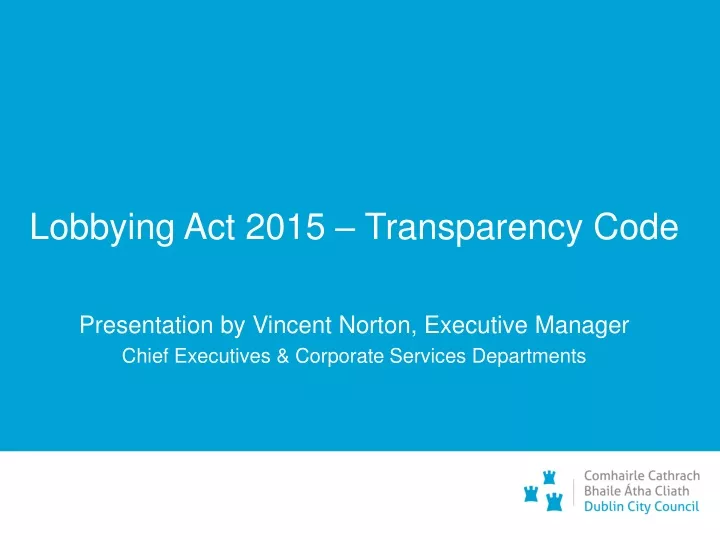 lobbying act 2015 transparency code