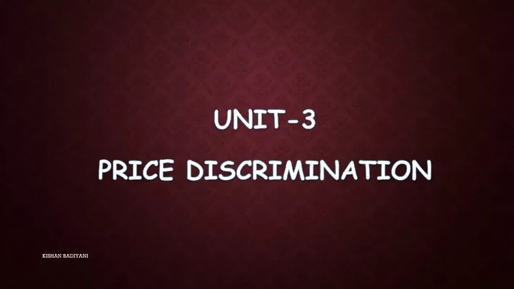 unit 3 price discrimination