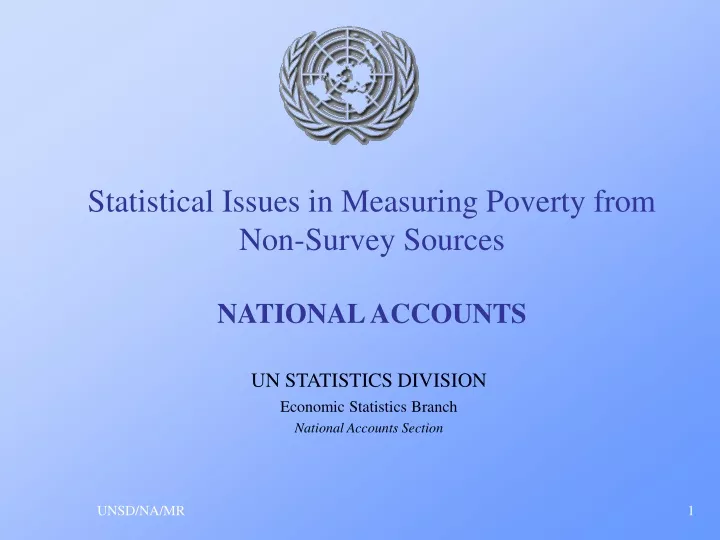 statistical issues in measuring poverty from non survey sources national accounts