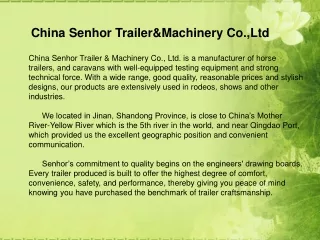 China Senhor Trailer&amp;Machinery Co.,Ltd