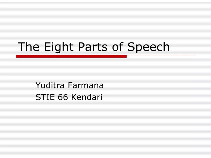 the eight parts of speech