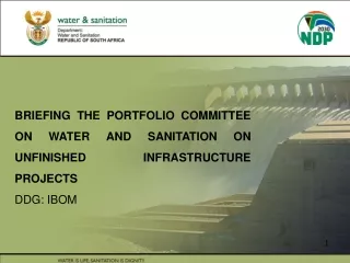 BRIEFING THE PORTFOLIO COMMITTEE ON WATER AND SANITATION ON UNFINISHED INFRASTRUCTURE PROJECTS