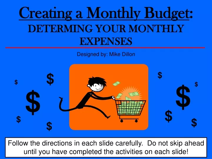 creating a monthly budget